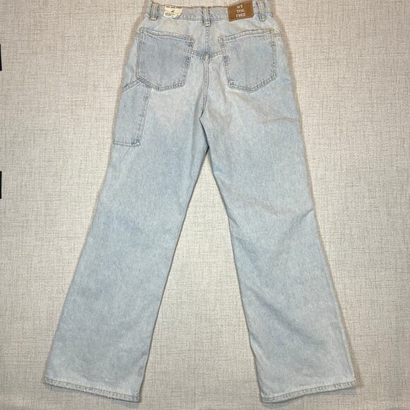 We the Free Tinsley Baggy High Rise Straight Leg Distresed Light Wash Size 28 - Picture 4 of 12